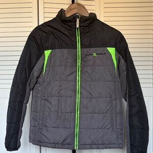 Kids size L 14-16 ZeroXposur Black, Gray, and Green Puffer Jacket